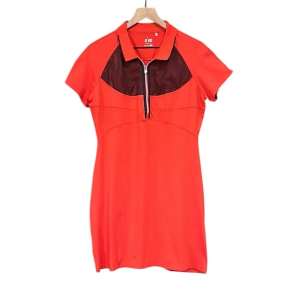 Nivo Golf Tennis Active Performance Short Sleeve Red Black Dress Size Large - Picture 12 of 12